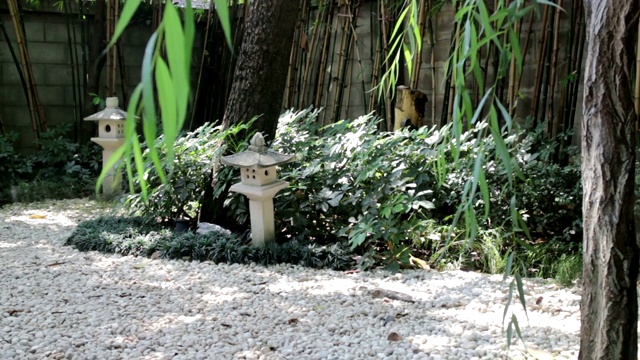小日式石花园配石灯笼视频下载