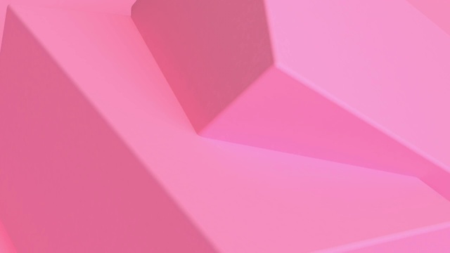 粉红色立方体的抽象三维渲染循环动画与几何形状。运动设计，4k超高清视频素材
