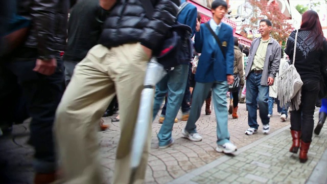 商业街寺庙市场东京人群视频素材