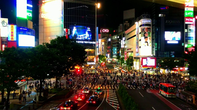 繁忙的东京涩谷广场，日本视频素材