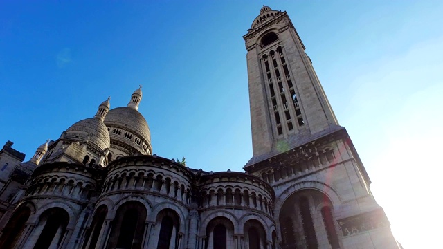 法国巴黎蒙马特的圣心大教堂视频下载