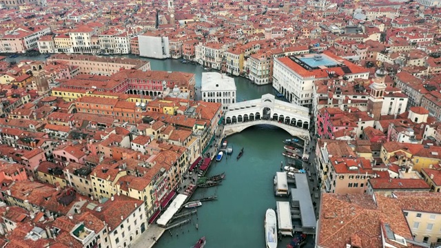 鸟瞰图，里亚托桥，威尼斯，意大利视频下载