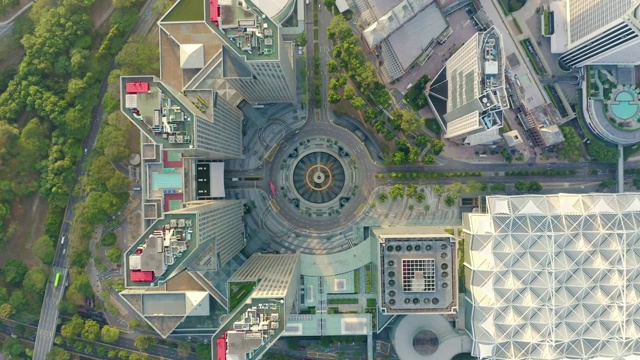 无人机俯视图4k镜头新加坡城市天际线。视频下载