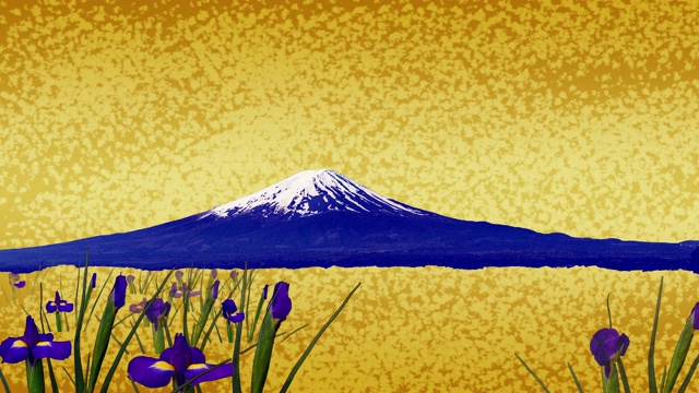 富士山和鸢尾视频下载