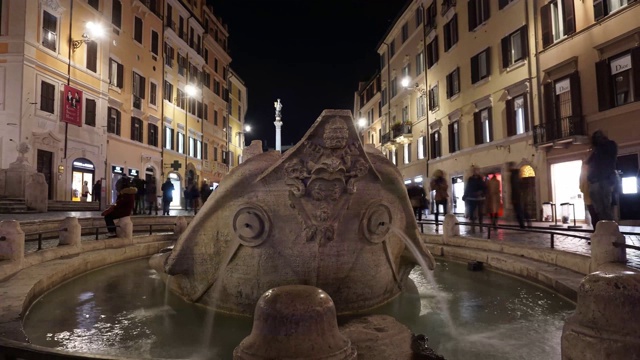 罗马的驳船喷泉视频素材
