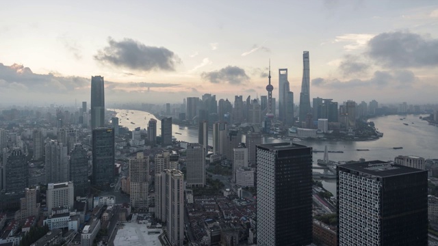 上海天际线日出视频素材