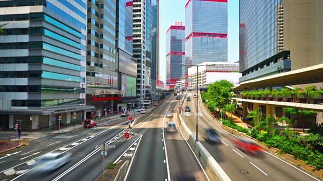 香港的交通。市中心的商业视频素材