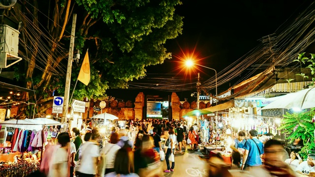 泰国清迈步行街视频素材