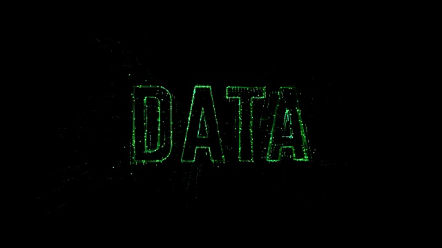 3D动画数据数字代码与“数据”文本视频素材