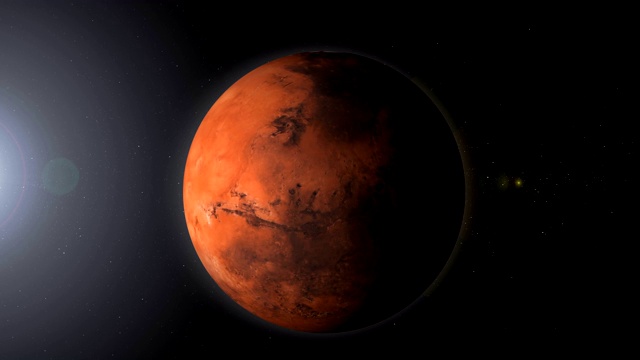 旋转行星火星在太空中的黑洞视频素材