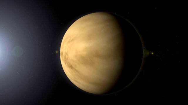 旋转行星金星在太空与黑洞视频下载