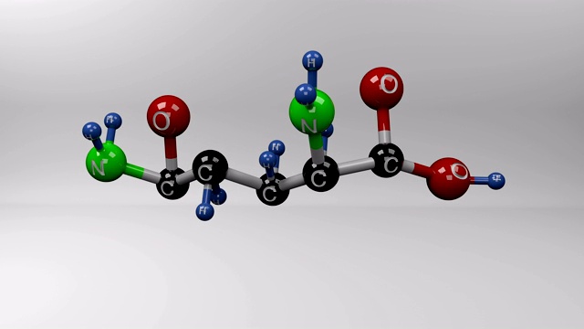 谷氨酰胺分子。视频素材