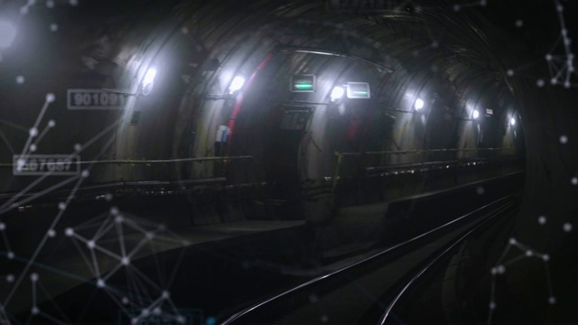 列车在地下行驶的内部视图。视频下载