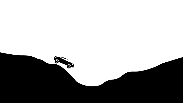 极端的道路。简单的汽车轨道动画。Alpha Luma Matte 4k视频视频素材