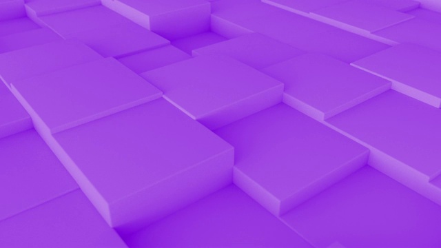 三维抽象的紫色立方体几何背景。4k动画循环镜头。视频购买