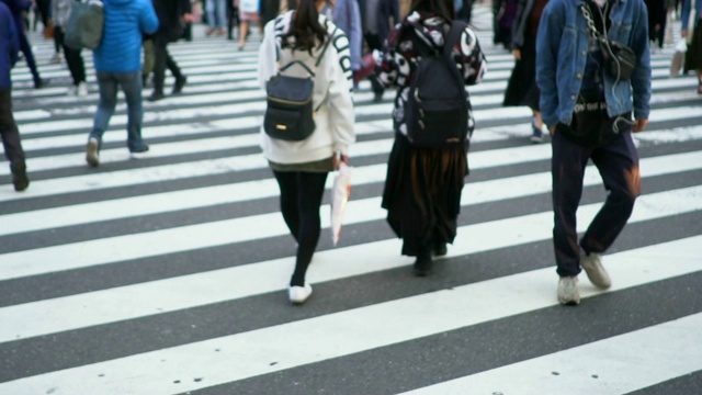 日本东京人行横道上的人群视频素材