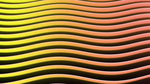 抽象颜色水平波三维形状的不同颜色动画集。4 k循环录像。视频下载