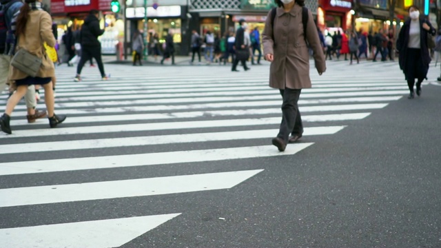 日本东京人行横道上的人群视频素材