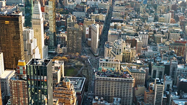 鸟瞰图的纽约街道。视频下载