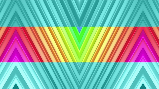 抽象3d无缝明亮背景在4k与彩虹磁带。彩虹多色条纹移动循环在简单的几何卡通创意风格。毛圈平滑的动画。19视频素材