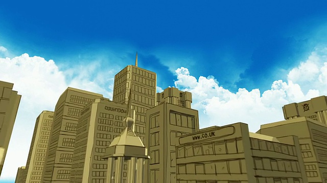 成长插画风格3D城市动画视频下载