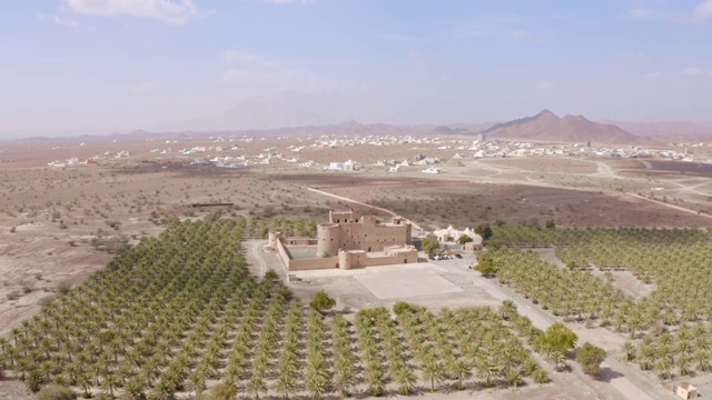 阿曼空中著名的Jibreen城堡视频素材