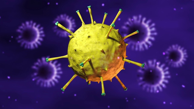显微镜下的三维病毒和细菌动画视频素材