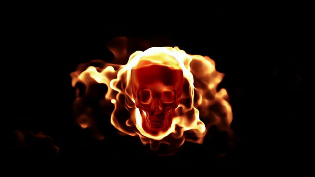 燃烧人类头骨+阿尔法包括视频素材