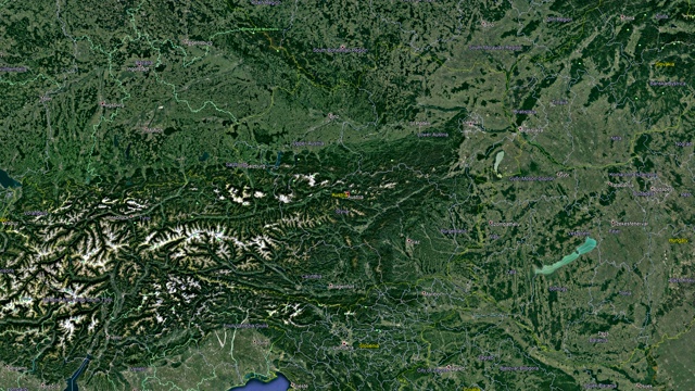 奥地利国旗。三维地球在空间-缩放在奥地利外视频素材