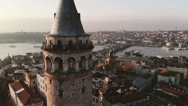 galata伊斯坦布尔无人机视频素材