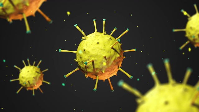 带有粒子的病毒和细菌动画视频下载