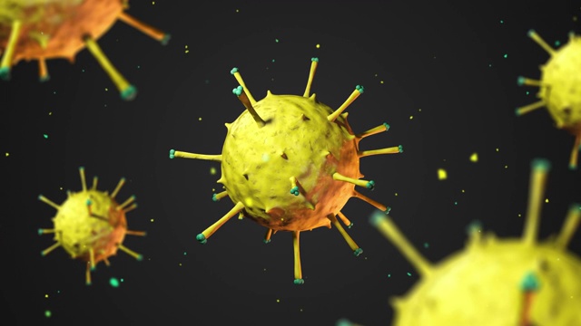 带有粒子的病毒和细菌动画视频素材