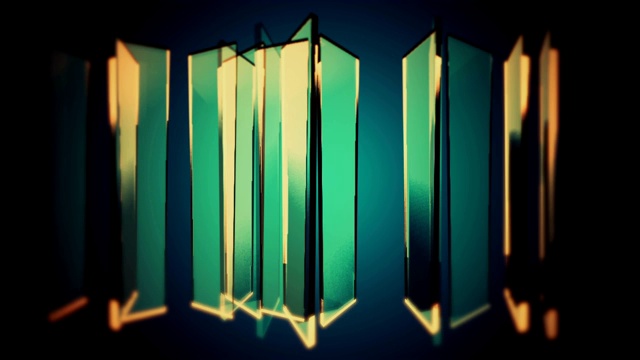 抽象的玻璃形状与反射循环的背景视频素材