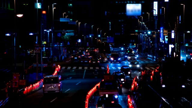 夜深人静的新宿十字路口视频素材