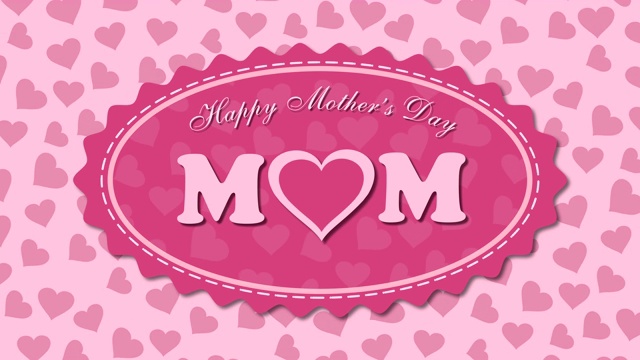 粉色背景上的心形图案祝您母亲节快乐视频下载