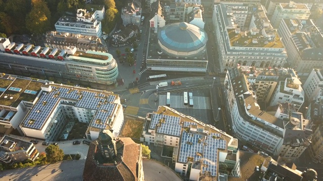 瑞士卢塞恩市的无人机视频视频下载