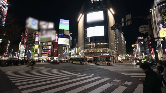 时光流逝:夜生活活动在东京角-东京，日本视频素材