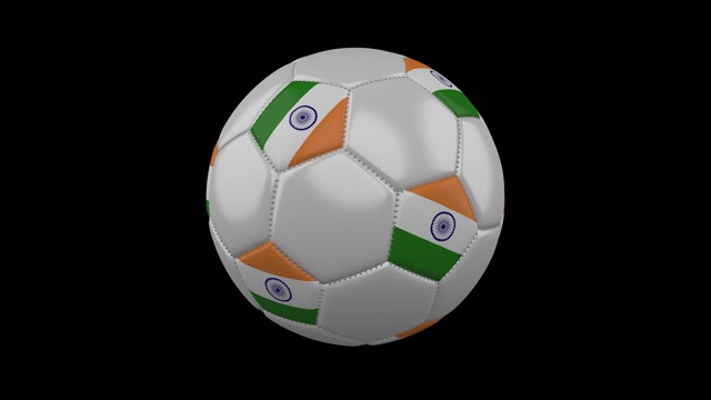 带有印度旗的足球，阿尔法环视频素材