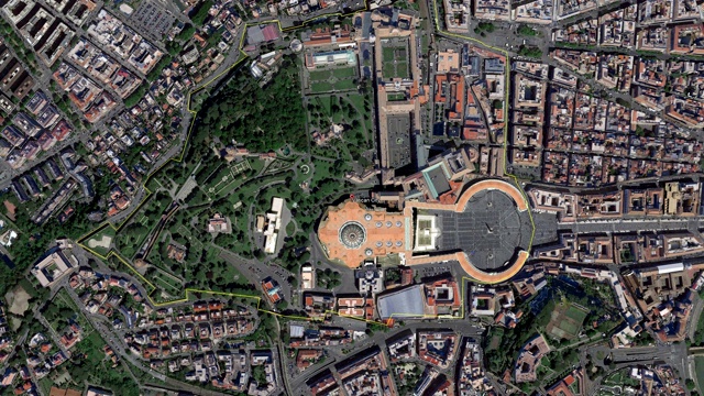 梵蒂冈城的旗帜。太空中的3d地球-放大梵蒂冈城外视频素材