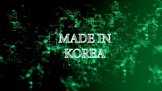 用“韩国制造”的文字移动数字网格视频素材