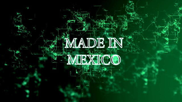 用"墨西哥制造"的文字移动数字网格视频素材