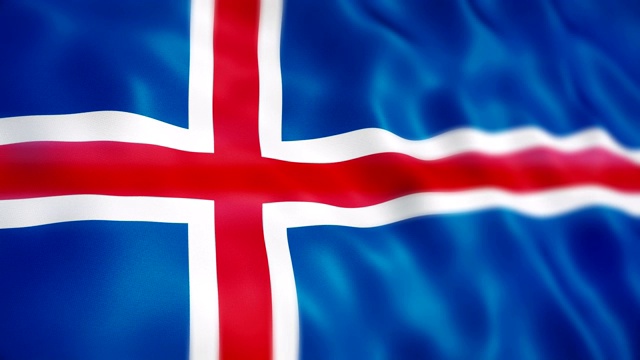 冰岛的旗帜视频素材