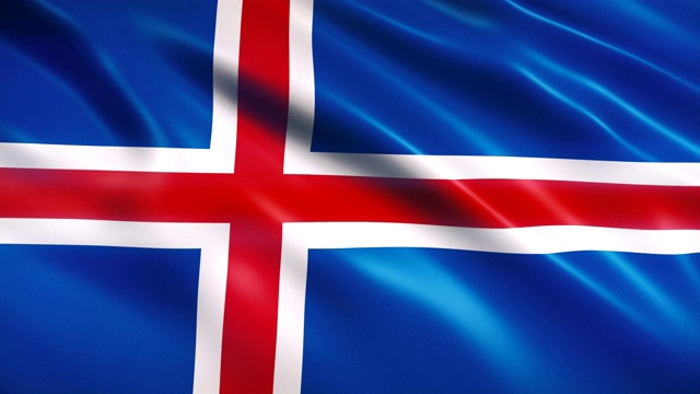 冰岛的旗帜视频素材