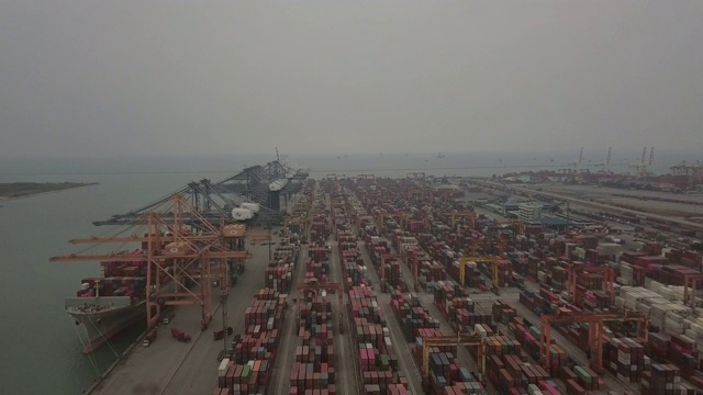 集装箱货轮航拍图视频素材