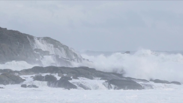 风大浪急的海面视频素材