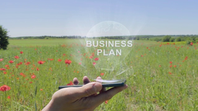 智能手机上的商业计划全息图视频下载