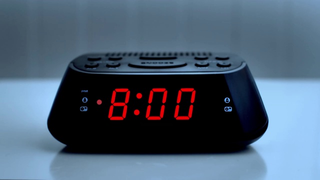 闹钟,数字7,数字化显示,就寝时间视频素材