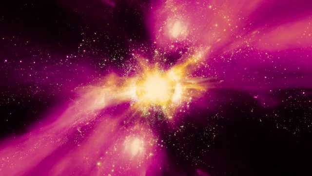 在太空中通过星场的超新星爆发光视频素材