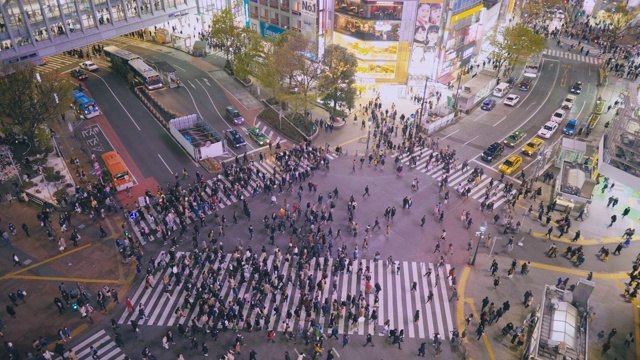 东京涩谷市行人交通视频素材