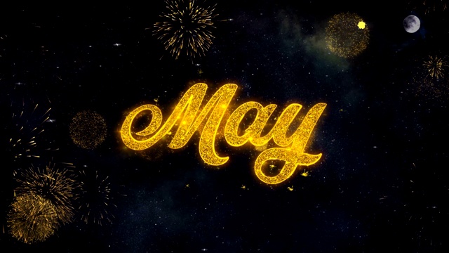 May Text Wishes Reveal From Firework particle贺卡。视频素材